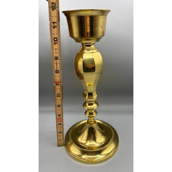 Vtg Solid Brass Candle StickHolder‎ 12" Made In India - Picture 2 of 7
